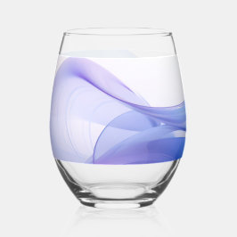 Transparent blue and lavender-colored forms ステムなしワイングラス