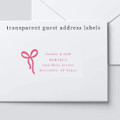 Transparent Bow Wedding Guest Address Labels シール