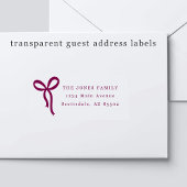 Transparent Bow Wedding Guest Address Labels シール