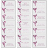 Transparent Bow Wedding Guest Address Labels シール (正面)