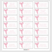 Transparent Bow Wedding Guest Address Labels シール (シート)