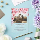  Transparent Cherry Blossom Photo Wedding アクリル招待状 (インサイチュ (ウェディング))