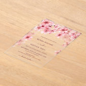  Transparent Cherry Blossom Wedding アクリル招待状 (レイダウン)