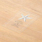 Transparent Coastal Chic Beach Club Birthday Party アクリル招待状 (レイダウン)