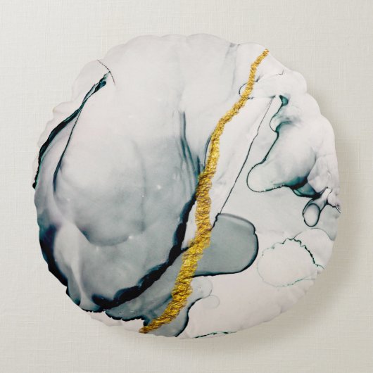 Transparent creativity. Abstract artwork. Trendy w ラウンドクッション (正面)