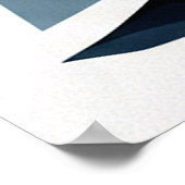 Transparent Geometric Portrait in Amber and Slate ポスター (角)