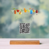 Transparent Guest WiFi Sign with QR Code  アクリルサイン (ニュートラル)