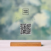Transparent Guest WiFi Sign with QR Code アクリルサイン (ニュートラル)