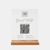 Transparent Guest WiFi Sign with QR Code アクリルサイン (正面)