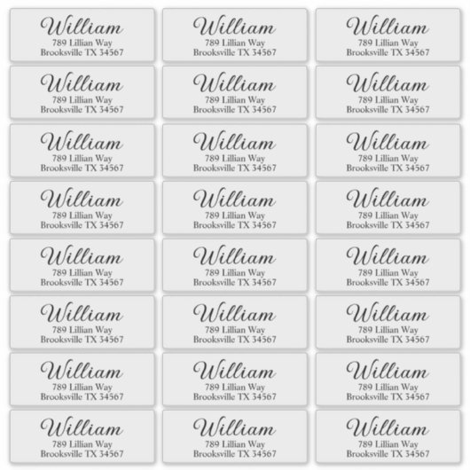 Transparent Modern Black & Clear Return Address シール (正面)