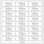 Transparent Modern Black & Clear Return Address シール (シート)