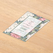 Transparent Modern Floral Wedding Invitation アクリル招待状 (レイダウン)