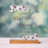 Transparent Orchid Minimalist Wedding Welcome Sign アクリルサイン (ニュートラル)