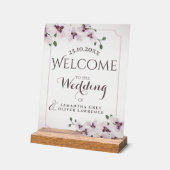 Transparent Orchid Minimalist Wedding Welcome Sign アクリルサイン (傾斜)