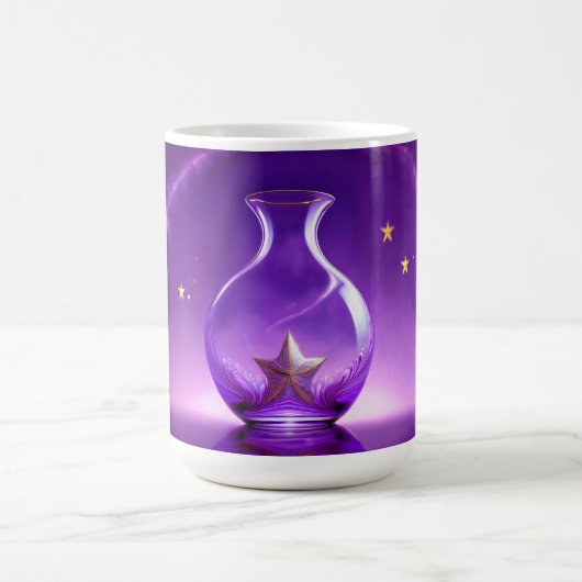 Transparent Purple Vase With Star All Under Dome コーヒーマグカップ (中央)
