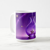 Transparent Purple Vase With Star All Under Dome コーヒーマグカップ (正面左)