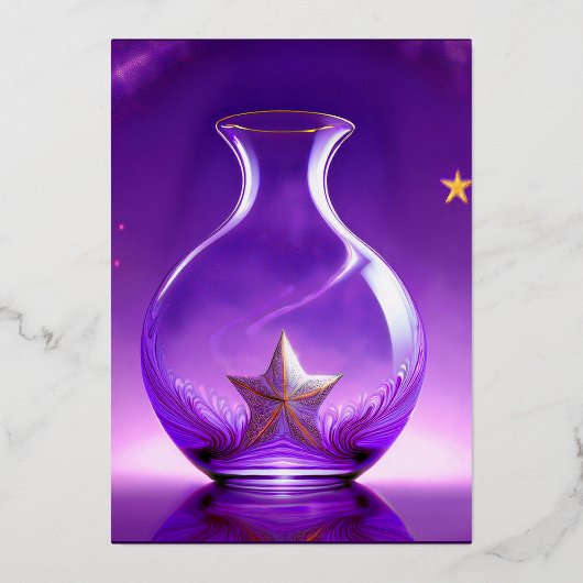 Transparent Purple Vase With Star All Under Dome 箔シーズンカード (正面)