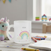 Transparent Rainbow Clouds Personalized Kids' Mug  フロストグラスマグカップ