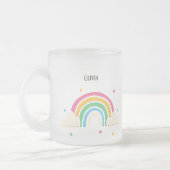 Transparent Rainbow Clouds Personalized Kids' Mug  フロストグラスマグカップ (左)