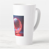 Transparent Reflective  Red Globe With Starbursts カフェラテマグ (右アングル)