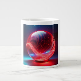 Transparent Reflective  Red Globe With Starbursts ジャンボコーヒーマグカップ