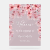 Transparent Watercolor Cherry Blossom アクリルサイン (正面)