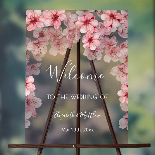 Transparent Watercolor Cherry Blossom アクリルサイン