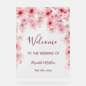 Transparent Watercolor Cherry Blossom アクリルサイン (正面)