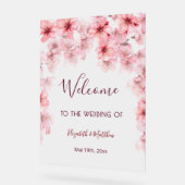 Transparent Watercolor Cherry Blossom アクリルサイン (傾斜)