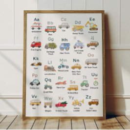 Transport Alphabet ABC Poster For Kids Room Decor ポスター