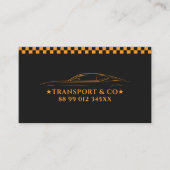 Transport Cab Driver Rent a Car Orange Black  名刺 (正面)