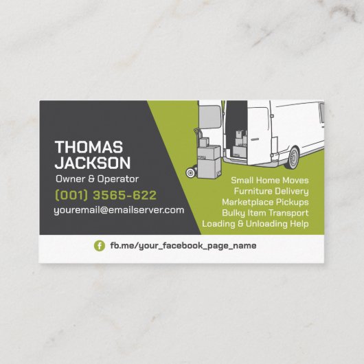 Transport Services - Man with a Van 名刺 (裏面)