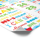 Transportation 2nd Birthday Milestone Birth Stats ポスター (角)