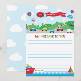 Transportation Activity Time Capsule Message Card 招待状