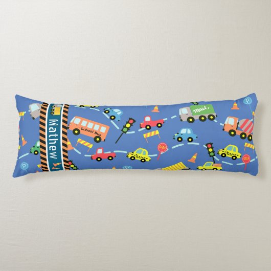 Transportation Boys Blue ボディピロー (正面)