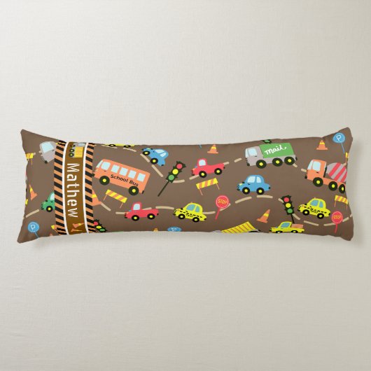 Transportation Boys Brown ボディピロー (正面)