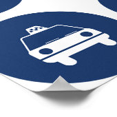 Transportation Icons Symbols In Blue ポスター (角)