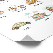 Transportation Poster – Learn Vehicle Names ポスター (角)