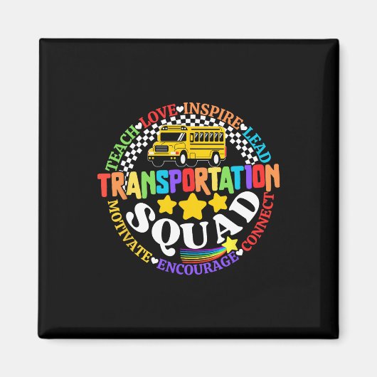 Transportation Squad Back To School Bus Driver Mon マグネット (正面)