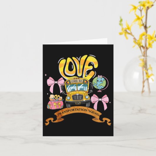 Transportation Squad Doodle Bus Aide Back To Schoo カード (黄色い花)