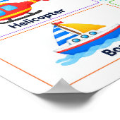 Transportation Vehicles Educational Poster for Kid ポスター (角)