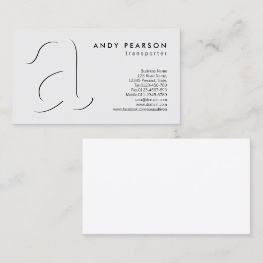 Transporter AutomotiveServices Shadow BoldMonogram 名刺 (正面/裏面)