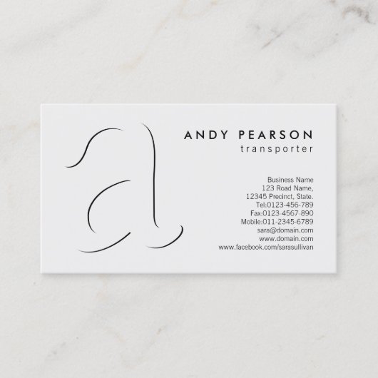 Transporter AutomotiveServices Shadow BoldMonogram 名刺 (正面)