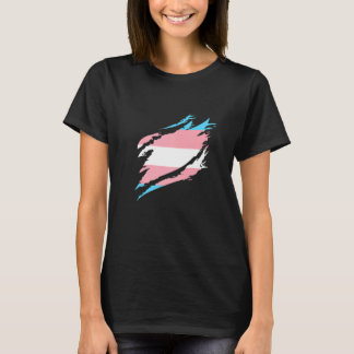 Transsexual Flag Half Transgender Vintage Flag Tra Tシャツ