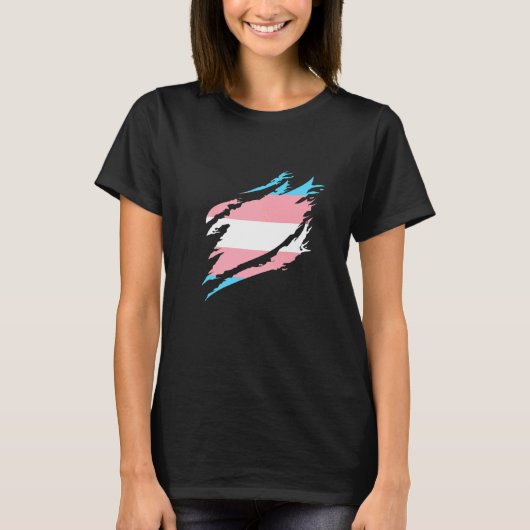 Transsexual Flag Half Transgender Vintage Flag Tra Tシャツ (正面)