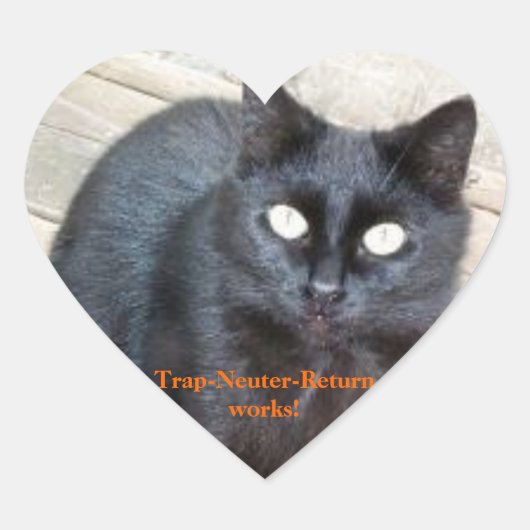 Trap-Neuter-Returnハートステッカー ハートシール (正面)