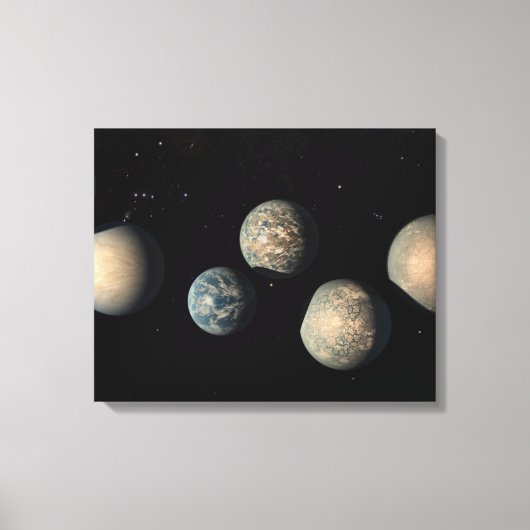 Trappist-1の7つの地球サイズの惑星 キャンバスプリント (正面)