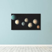 Trappist-1の7つの地球サイズの惑星 キャンバスプリント (インサイチュ (ウッドフロア))