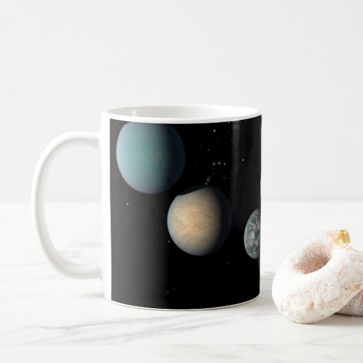 Trappist-1の7つの地球サイズの惑星 コーヒーマグカップ (ドーナツ)