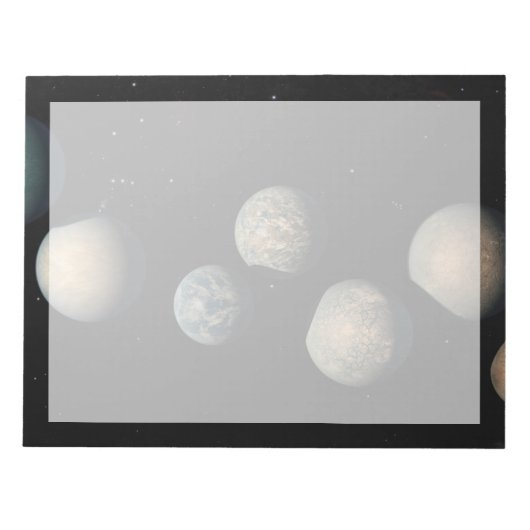 Trappist-1の7つの地球サイズの惑星 ノートパッド (正面)